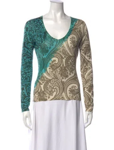 Pre-owned Etro Silk Paisley Print Sweater In Multicolor