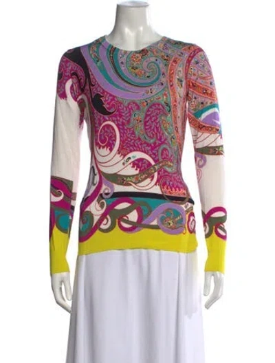 Pre-owned Etro Silk Paisley Print Sweater In Multicolor