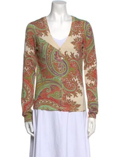 Pre-owned Etro Silk Paisley Print Sweater In Neutral
