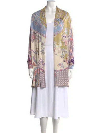 Pre-owned Etro Silk Paisley Print Sweater In Neutrals