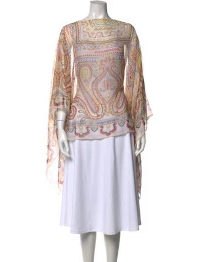Pre-owned Etro Silk Paisley Print Sweater In Orange