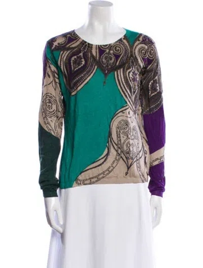 Pre-owned Etro Silk Paisley Print Sweatshirt In Multi