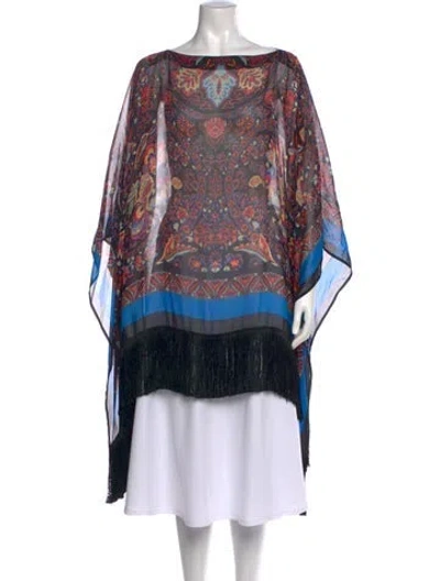 Pre-owned Etro Silk Paisley Print Top In Black