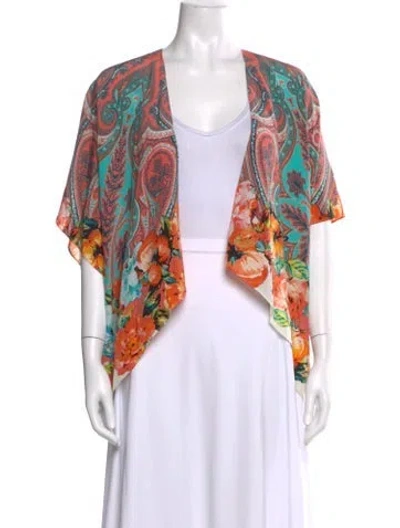 Pre-owned Etro Silk Paisley Print Top In Multi