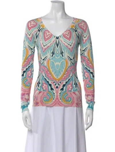 Pre-owned Etro Silk Paisley Print Top In Multi