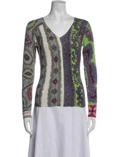 Pre-owned Etro Silk Paisley Print Top In Multi