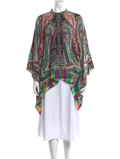 Pre-owned Etro Silk Paisley Print Top In Multi