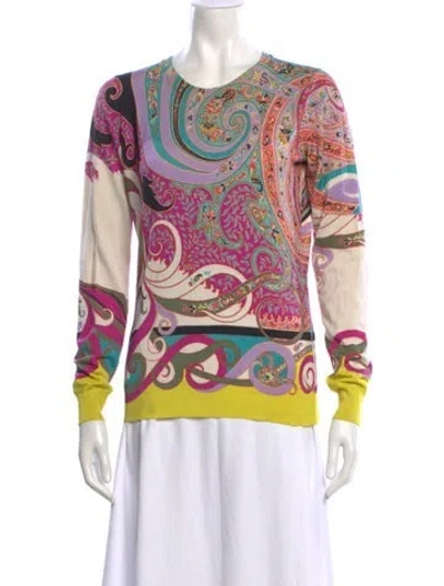 Pre-owned Etro Silk Paisley Print Top In Multicolor
