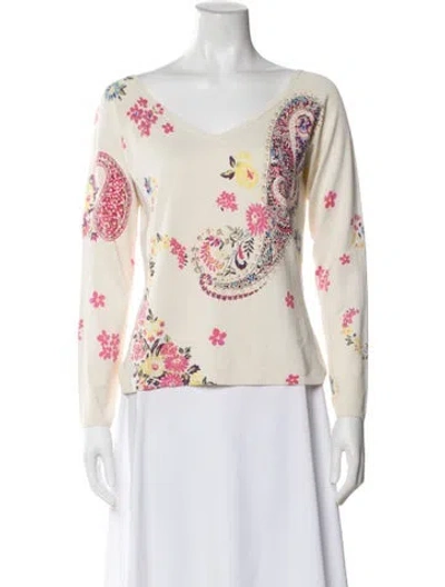 Pre-owned Etro Silk Paisley Print Top In Neutral