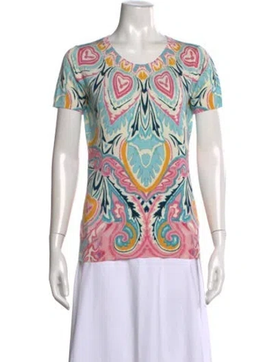Pre-owned Etro Silk Paisley Print Top In Pink