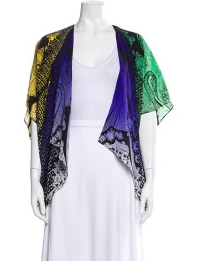 Pre-owned Etro Silk Paisley Print Top In White