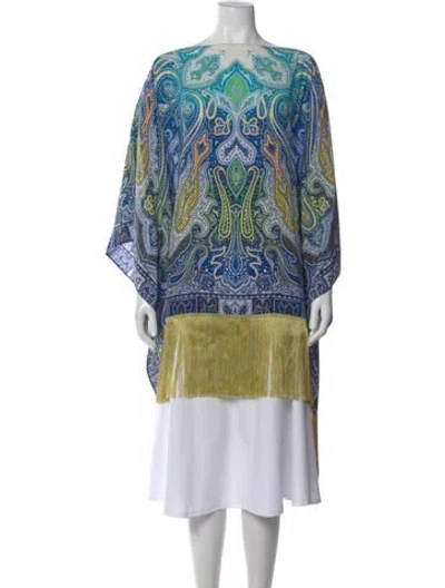 Pre-owned Etro Silk Paisley Print Tunic In Blue