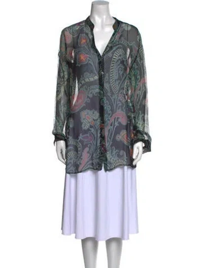 Pre-owned Etro Silk Paisley Print Tunic In Multi