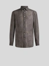 Etro Paisley Pattern Button-down Collar Shirt In Black