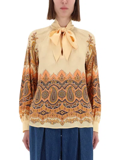 Etro Silk Paisley Tie-neck Blouse In Multi