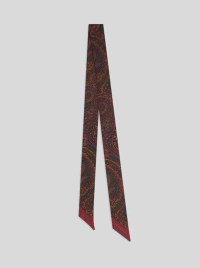 Etro Silk Paisleyina With Arnica Motif, Woman, Brown In Braun