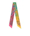 Etro Rectangular Scarf Nylon Silk Paisley Pattern In Multi