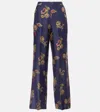 Etro Silk Palazzo Pants In Blue