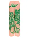 Etro Wide Printed Trousers In Silk Blend In Orange