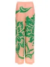 Etro Wide-leg Floral Pants In Viscose And Silk Blend In Rosa E Verde