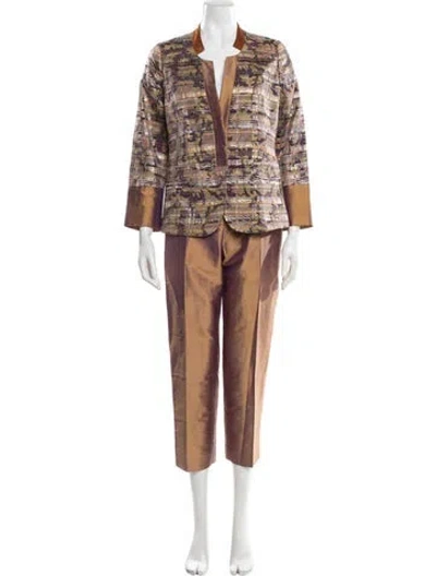 Pre-owned Etro Silk Pantsuit In Neutral