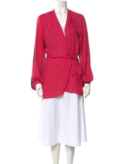 Pre-owned Etro Silk Patterned Blouse In Burgundy