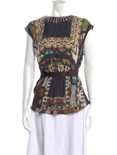 Pre-owned Etro Silk Patterned Blouse In Multi