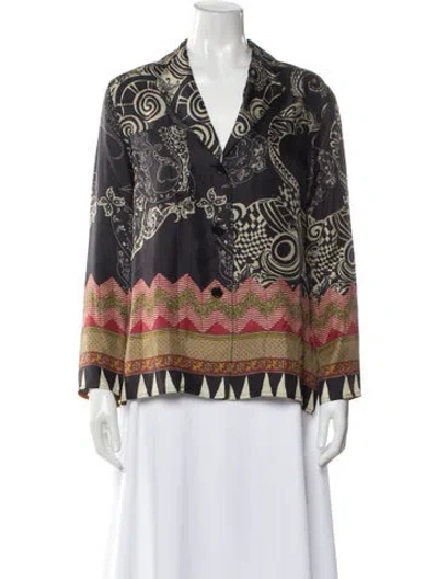 Pre-owned Etro Silk Patterned Blouse In Multi