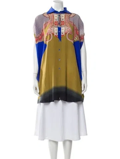 Pre-owned Etro Silk Patterned Blouse In Multi