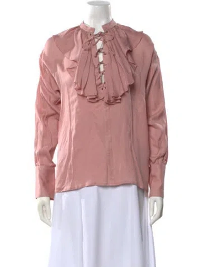 Pre-owned Etro Silk Patterned Blouse In Pink
