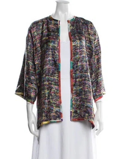 Pre-owned Etro Silk Patterned Jacket In Black