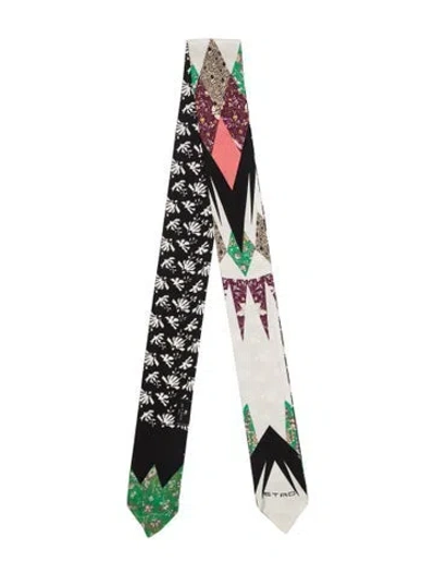Pre-owned Etro Silk Patterned Scarf In Black