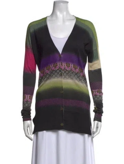 Pre-owned Etro Silk Patterned Sweater In Green