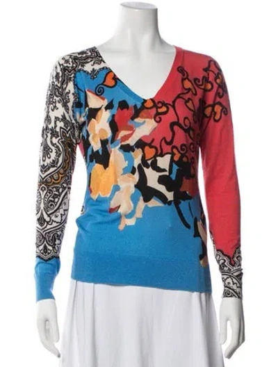 Pre-owned Etro Silk Patterned Sweater In Multicolor