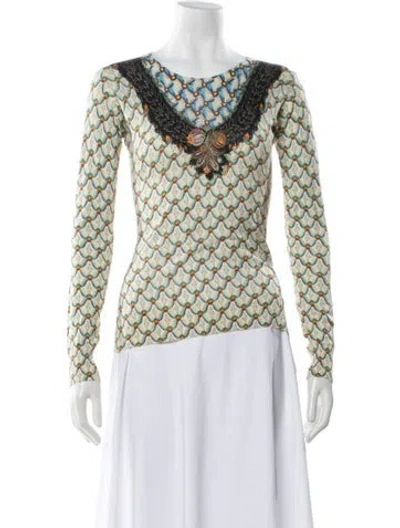 Pre-owned Etro Silk Patterned Sweater In Neutral