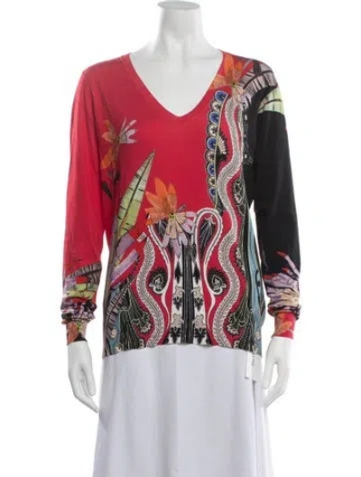 Pre-owned Etro Silk Patterned Sweater In Red