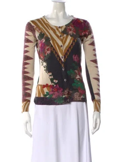 Pre-owned Etro Silk Patterned Sweater In Yellow