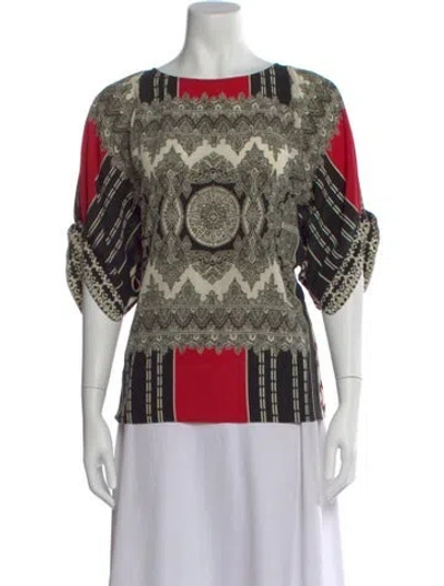 Pre-owned Etro Silk Patterned Top In Multi