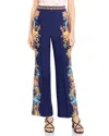 Etro Silk Placed Floral Straight Pants In Multi