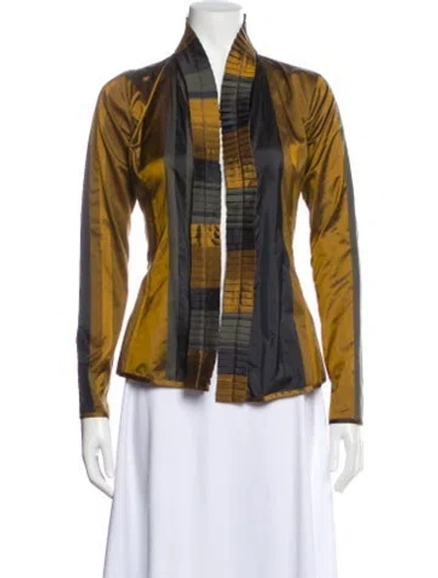 Pre-owned Etro Silk Plaid Print Blazer In Neutral