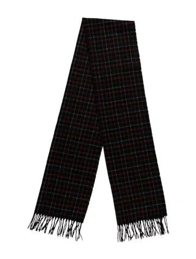 Pre-owned Etro Silk Plaid Print Scarf In Blue