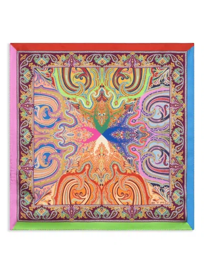 Etro Silk Pocket Square In Red