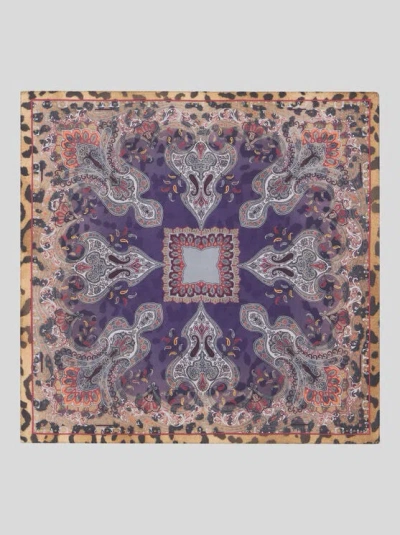 Etro Paisley-motif Silk Pocket Square In Brown