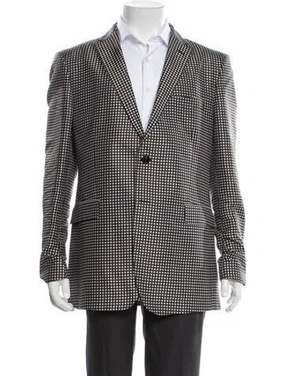 Pre-owned Etro Silk Polka Dot Print Blazer In Black