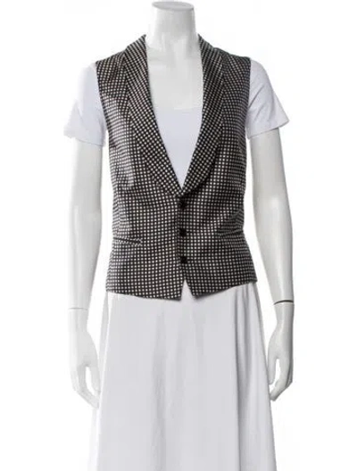 Pre-owned Etro Silk Polka Dot Print Vest In White