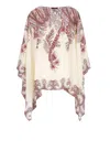 Etro Silk Poncho Top In Burgundy
