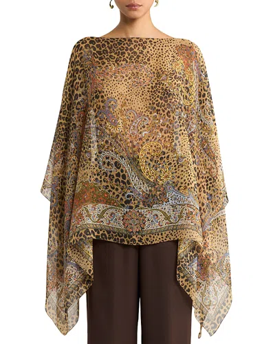 ETRO SILK PONCHO TOP