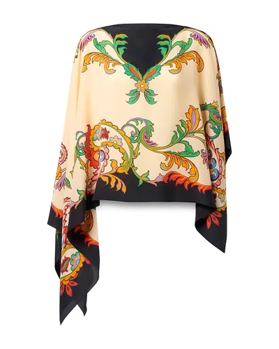 ETRO SILK PONCHO TOP