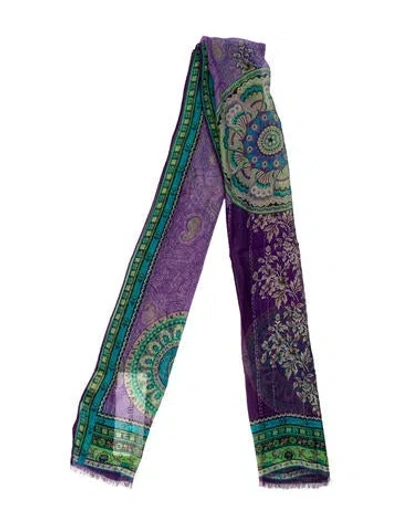 Pre-owned Etro Silk Printed Bandeau In Purple