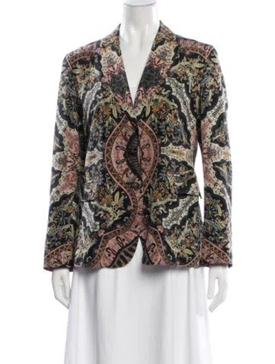 Pre-owned Etro Silk Printed Blazer In Blue